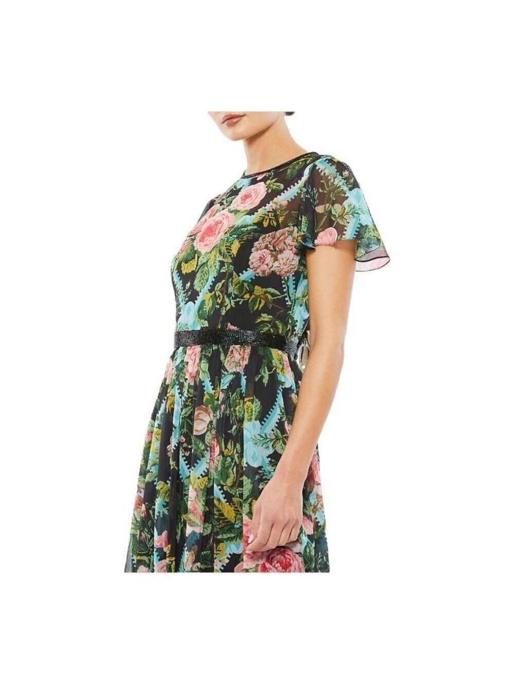 Mac Duggal Floral Midi Dress Size 12 - Picture 2 of 5